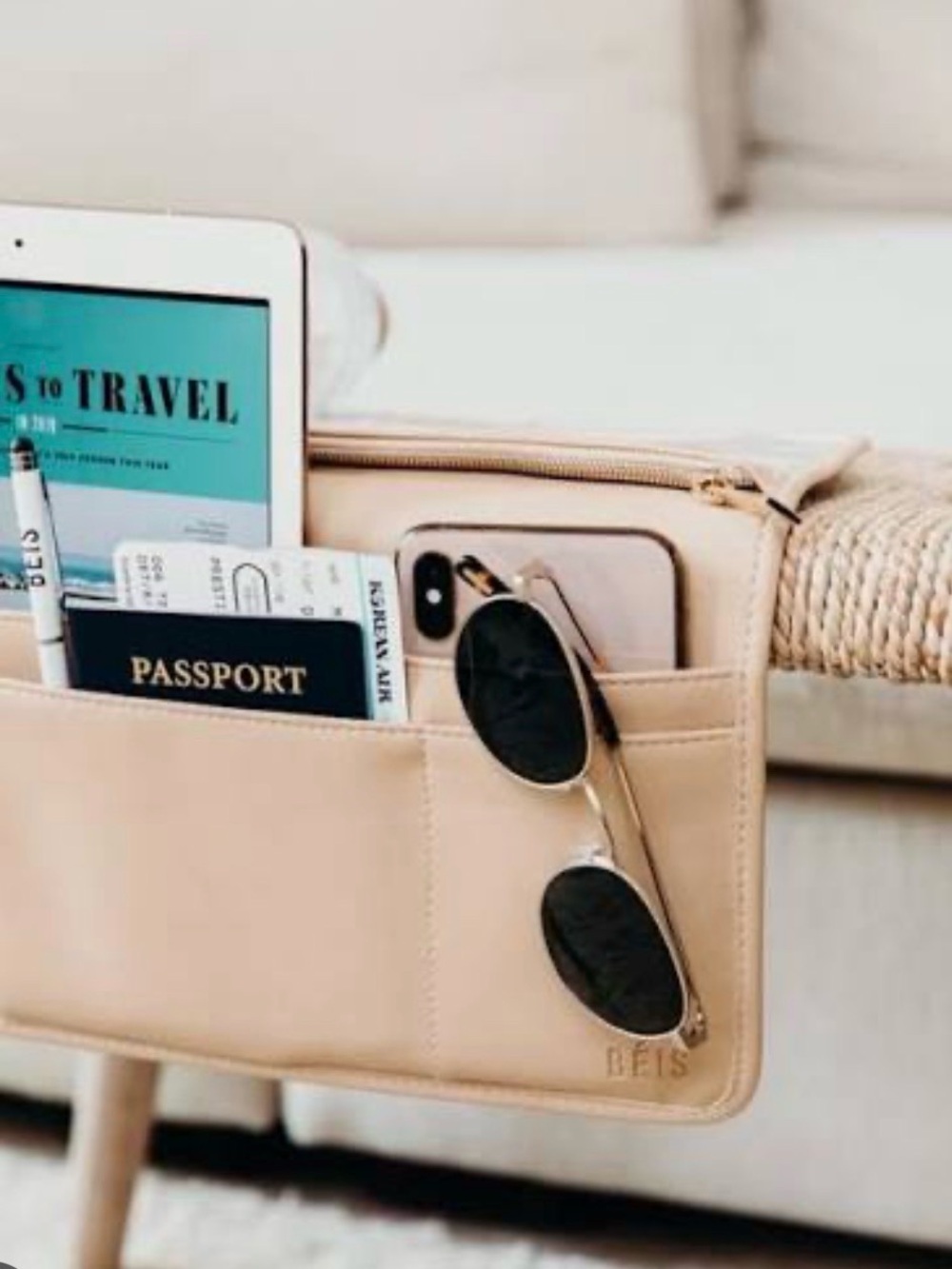 Beis The Seatback Organizer in Beige